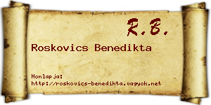 Roskovics Benedikta névjegykártya